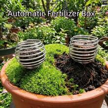 10个装不锈钢自动施肥盒，柱形，防锈，植物生长盒，缓释肥料工具 - 多色 - 查看 8