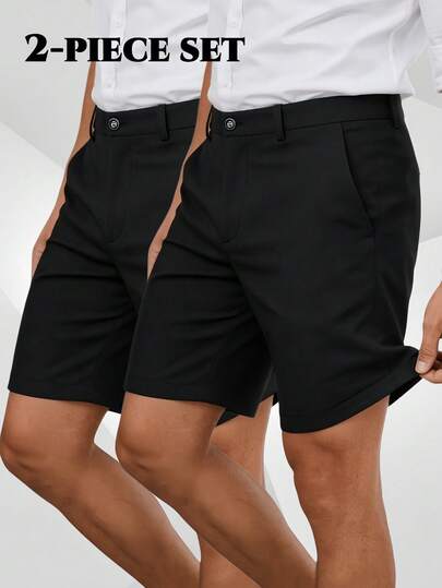 男士夏季商务休闲短裤两件套，直筒百慕大短裤，适合多种场合，户外运动休闲短裤，男士礼物