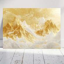 Arte de Pared de Aceite de Paisaje Acuático Jinshan en 2D Plano - Impresión en Lienzo Chino Horizontal con Marco de Madera Sólida, Escena Natural Envolvente para Interior/Exterior, Decoración Elegante para Sala de Estar y Hogar, Instalación con Gancho (Regalo Ideal para Fiestas y Navidad), 2D Plano - Enmarcado - Ver 1
