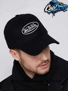 Black 1pc Unisex Von-Dutchs Print Baseball Cap, Hat, Curved Brim, Dad Cap.Suitable Daily Use And Outdoor Activities.Outdoor Adjustable Cap.Spring-Summer Travel, Tourism, Beach Vacation Hat. - Đen 2 - Xem 5