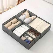 1pc/4pcs Multi-Layer Fabric Storage Box, Foldable Drawer-Style Organizer Suitable For Home, Office, Warehouse And Dorm, Lidless Clothing & Accessory Storage Box, Mother's Day Gift - Khaki - View 7