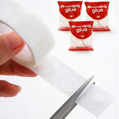 2个气球胶点，适用于气球配件、气球点、生日婚礼派对气球胶贴、气球拱门支架，易于擦拭的透明胶点，多用途双面气球贴纸，适用于婚礼装饰和道具，透明双面，易于撕下不留胶，适用于万圣节、圣诞节、复活节、返校季装饰