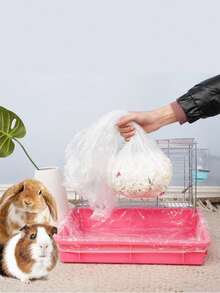 Tấm lót chuồng thú cưng có thể mở rộng, tấm lót khay vệ sinh chuồng thú cưng bằng nhựa trong suốt co giãn, dễ dàng thu gom chất thải trong chuồng thú cưng, dễ dàng vệ sinh, đồ dùng cho thú cưng nhỏ, màng lót chuồng chống rò rỉ, hộp vệ sinh cho mèo, tấm lót đi tiểu cho chó, tấm phủ vệ sinh, thích hợp cho thỏ, chim, mèo, v.v. - trắng - Xem 4