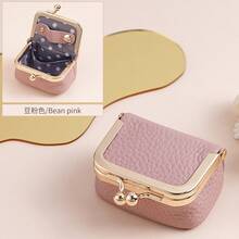 New Genuine Leather Mini Wallet, Ring, Earring, Jewelry Organizer, Earphones, Coin Holder, Hardcase, Zero Wallet - Multicolor - View 8