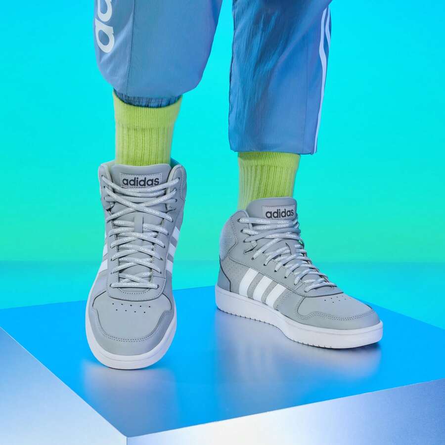 Adidas 阿迪达斯 HOOPS 2.0 MID 休闲篮球鞋 - 灰色 - 查看 1