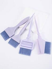 4件套染发刷套装，专业染发刷，带梳子、染发刷和涂抹器，适用于染发、漂白、挑染、高光，新手友好型套装，适合沙龙和家庭使用 - 彩色 - 查看 7