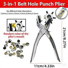 Metal Punching Tool Set, Including Grommets, Professional Multifunctional Artificial Leather Punching Tools, Suitable For Punching Belts, Metal Rings, DIY Leather Crafts, Eyelets, Binding Machines, Labels, A4 Paper, Hanging Ropes, Multi-Purpose Office Punching Tools - Set - View 8