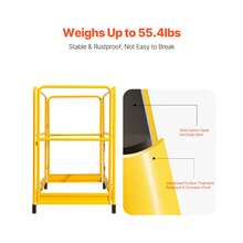 6 Foot Scaffolding Safety Guardrail Rustproof Solid Carbon Steel Scaffold Guard Rail Of 55.4 Lbs Load Capacity Baker Style Metal Guardrails Accessory System For Scaffolding Platform Yellow - 6 Foot - View 6