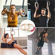 Wooden Gymnastic Rings With Straps Gym Rings Crossfit Gymnastics 28mm / 32mm - 粉色 - 查看 5