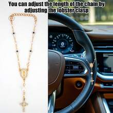 Steering Wheel Rosary, Car Accessory, Car Charms, Car Decor, Prayer Gift, Spiritual Car Decor - View 4