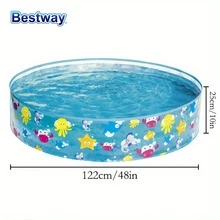 Bể bơi sân sau Bestway 55028, bể bơi di động, bể bơi vui nhộn, bể bơi bơm hơi. - Màu xanh nhạt - Xem 3