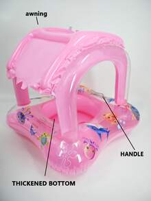 1 chiếc phao bơi trẻ em có mái che nắng, dụng cụ hỗ trợ bơi lội, thiết bị tập bơi chống tia UV, phao tập bơi. - Nhiều màu - Xem 5