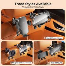 REMAX Universal Car Headrest Mount Holder With Dual Hooks, Fits 4-7.2 Inch Phones, 360° Rotation Adjustable Angle, Screw Lock Stable, Easy Installation, Car Storage, Car Accessories, Car Necessities - Phone Holder - View 3