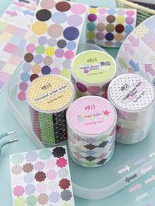1 Roll Dopamine Gradient All-Match Pattern Decorative Washi Tape, Versatile For DIY Scrapbooking, Planner, Journal, Album - Polka Dot Control - View 1