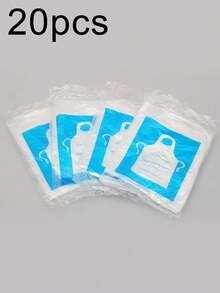 10/20/50 piezas Delantal transparente desechable de PET - Impermeable, adecuado para cocinar, servir, barbacoa - Para chefs, cocineros domésticos y trabajadores de servicios alimentarios - Ideal para uso en la cocina y al aire libre - Regalos de inauguración de la casa y días festivos. Aplicable a la cocina, fábrica de alimentos, fábrica, laboratorio, barbacoa, casa de comidas, restaurante de fondue, etc. Con función a prueba de aceite, impermeable y resistente a las manchas. Producto popular para restaurantes de fondue y casas de comidas, una gran opción para resolver el problema de salpicaduras de aceite de los clientes durante las comidas. - Multicolor - Ver 10