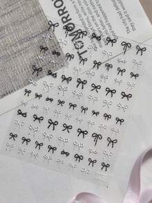 1 miếng dán móng tay hình nơ chấm bi Kawaii 5D dập nổi màu hồng, xanh dương, đen, trắng, ruy băng dài, tự dính, có thể dán lên móng, dùng để trang trí móng tay. - Nhiều màu - Xem 7