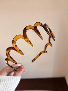 女士夏季波浪发带（1条装）：百搭日常佩戴，高冠设计，梳子造型，复古风，优雅玳瑁波浪发带 - 防滑设计，蕾丝细节梳子发带 - 彩色 - 查看 6