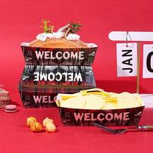 10pcs/20pcs/50pcs,Welcome To The Other Side! Red And Black Paper Snack Boats For A Stranger-Themed Party Or A Spooky Forest-Themed Disposable Food Container Food Trays. Gothic Dark Halloween Welcome Disposable Trays, Spooky Haunted Forest Snack Holders They Can Hold Snacks, Popcorn, Fresh Fries, Candy For Birthday Parties, Babyshowers, Home Decor, And Other Occasions. - View 4