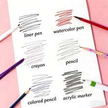 chiikawa 1本高品质素描绘画本，可爱卡通贴纸绘画本，绘画笔记本，新年礼物，情人节礼物，复活节礼物【款式随机】 - 彩色 - 查看 4