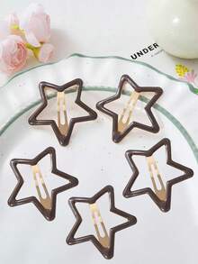 5 kẹp tóc hình ngôi sao lớn 6cm, phong cách đường phố, đơn giản, tiện dụng, đa năng. - Nhiều màu - Xem 14