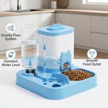 Máy cho ăn và uống tự động 2 trong 1 cho thú cưng, dung tích lớn, tự động nạp nước không bị tắc nghẽn, bát sứ ngăn ngừa mụn ở cằm, thiết kế chống tràn tiện dụng, tách riêng thức ăn khô và ướt, phù hợp cho mèo và chó. - 500ml - Xem 7