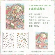 Bộ sưu tập nhãn dán phong cảnh nhật ký phiêu lưu, nhãn dán cảnh thu nhỏ 3D nổi, nhãn dán tự làm giúp giảm căng thẳng cho sổ lưu niệm. - Nhiều màu - Xem 13