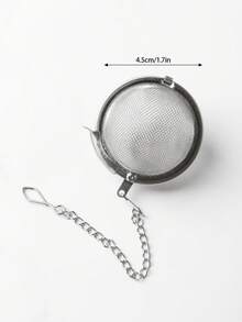 1PC 304 Stainless Steel Mini Round Tea Ball, Tea Strainer Tea Infuser Filter Mesh Seasoning Ball Tea Tool, 1.7 Inch (4.3cm) Stainless Steel Tea Ball . Standard Cup Compatible . Compact And Portable - Silver - View 10