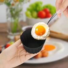 6pcs/Set Multi-Function Air Fryer Baking Cups, Non-Stick Round Muffin/Pie Molds, Reusable, Evenly Heated And Easy Release, Striped Texture Design, Suitable For Cake Making - Multicolor - View 3