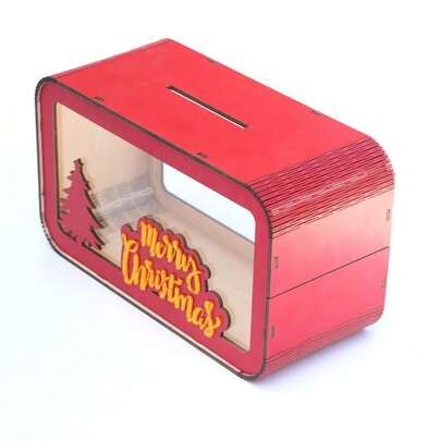 Creative 3D Engraved Wooden Piggy Bank, Gift For Kindergarten Kids And Children