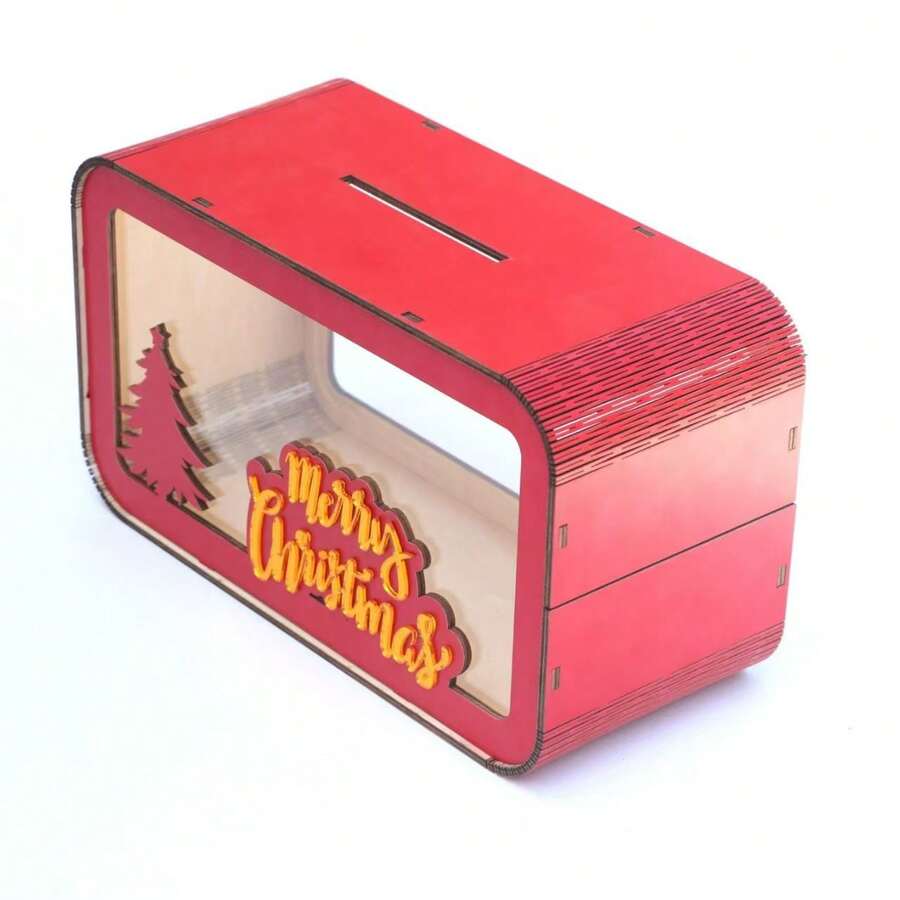 Heo đất tiết kiệm bằng gỗ khắc 3D sáng tạo, món quà tuyệt vời cho trẻ mẫu giáo và trẻ em. - B - Xem 1