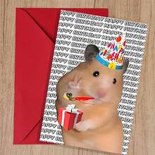1 Thiệp chúc mừng sinh nhật hình chuột hamster ngộ nghĩnh kèm phong bì - Món quà đầu tiên dành cho người yêu thú cưng, dành tặng cháu gái, cháu trai và bạn thân. - Nhiều màu - Xem 10