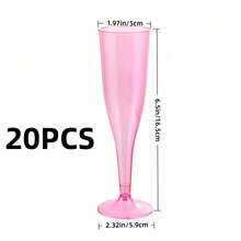 10/20 个 4.5 盎司可重复使用的加厚透明香槟杯、果汁杯、水杯、葡萄酒杯、鸡尾酒杯，适用于派对、聚会、冷饮、生日、情人节、婚礼和大型活动 - 多色 - 查看 10