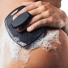 Bộ 4 cọ tắm, dùng để massage lưng, mặt, cơ thể và da đầu, cọ tắm cán dài mềm mại, lông mềm, làm sạch da hiệu quả, loại bỏ tế bào chết, tay cầm chống trượt, dùng để làm sạch sâu, bộ cọ tắm. - màu đen - Xem 3