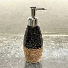 Refillable Bathroom Organizer & Storage Items: Cosmetic Pump Dispenser, Ceramic Soap Dispenser, Non-Slip Handwash Bottle, Soap Dispenser Pump Bottle, Lotion Pump Bottle, Glossy Smooth Colorblock Non-Slip Vanity Handwash Liquid Refill Bottle, Bathroom Shower Gel & Lotion Refill Containers - Black Brown - View 6
