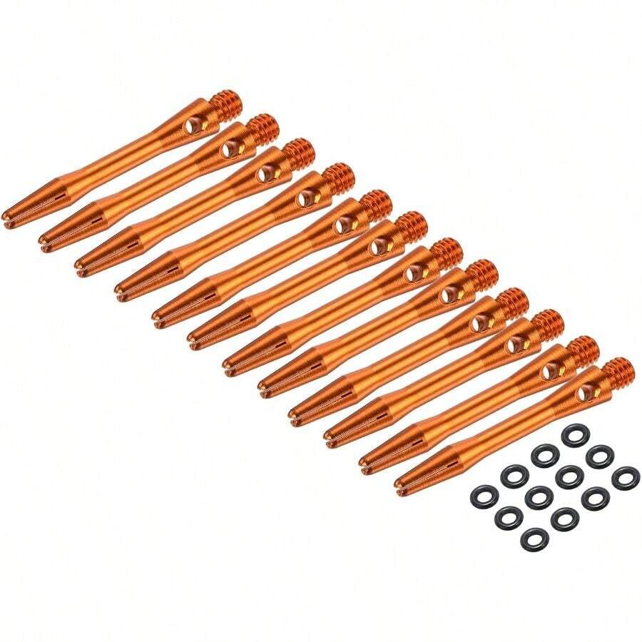 Aluminum Dart Shafts, 2BA Dart Stems Accessories With Rubber Rings Steel Tip - Orange + 35mm - View 1