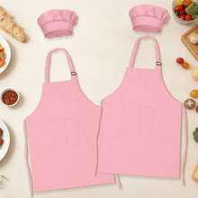 Set de 2 piezas Delantal y gorro de chef para niños, delantal infantil ajustable con 2 bolsillos para niños y niñas, adecuado para cocinar, aula, hornear, pintar, manualidades, BBQ y otras actividades, DIY, fiesta, edades 6-13 - Multicolor - Ver 10