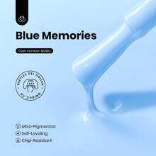 Beetles 15ML HEMA-Free Blue Memories Light Blue Gel Nail Polish, Soak Off UV LED, DIY Home & Salon Manicure, Ideal Gifts For Women Girls - Blue Memories - 查看 2