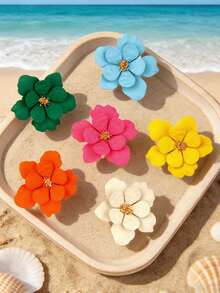 Betykuku Bộ 6 chiếc nhẫn hoa nhiều màu sắc phong cách Bohemian, quà tặng trang sức cho phụ nữ và bé gái, thích hợp cho đi biển, kỳ nghỉ, thường ngày và tiệc tùng. - Hoa C - Xem 8
