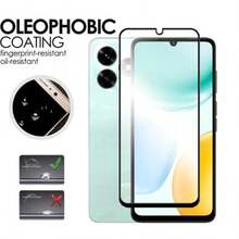 3-In-1 Honor X5C/X5C Plus Faux Magnetic Protective Case With Tempered Glass Screen Protector + Lens Protector | Full Protection Anti-Collision Frame | Scratch-Resistant Hard Back Cover | Durable Shock-Proof Phone Protective Case - Orange - View 7