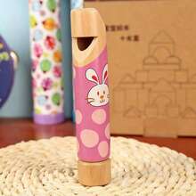 木制可爱卡通拉线口哨变音木笛拉线玩具乐器 - 彩色 - 查看 7