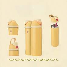 Termo con pajita de 24oz/32oz, se puede usar para deportes al aire libre, tiempo de conservación del calor y el frío del agua, bebidas congeladas, apariencia hermosa, mano de obra exquisita, adecuado para camping, trabajo, uso en interiores. - Multicolor - Ver 39