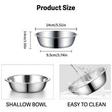 Bát ăn cho mèo/chó bằng thép không gỉ cao cấp, dễ vệ sinh, đồ dùng cho thú cưng. - bạc - Xem 11