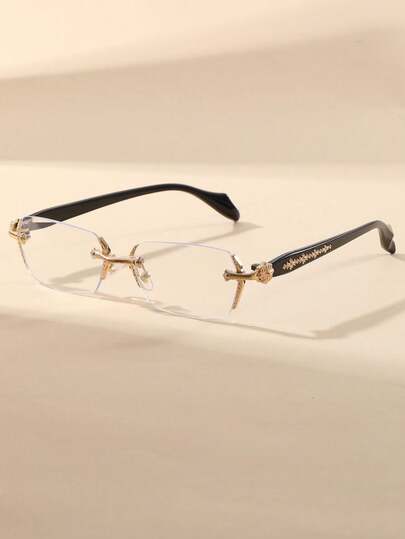 Women's European And American New Arrival High-End Metallic Transparent Glasses, Suitable For Daily Life, Outfits, And Social Gatherings