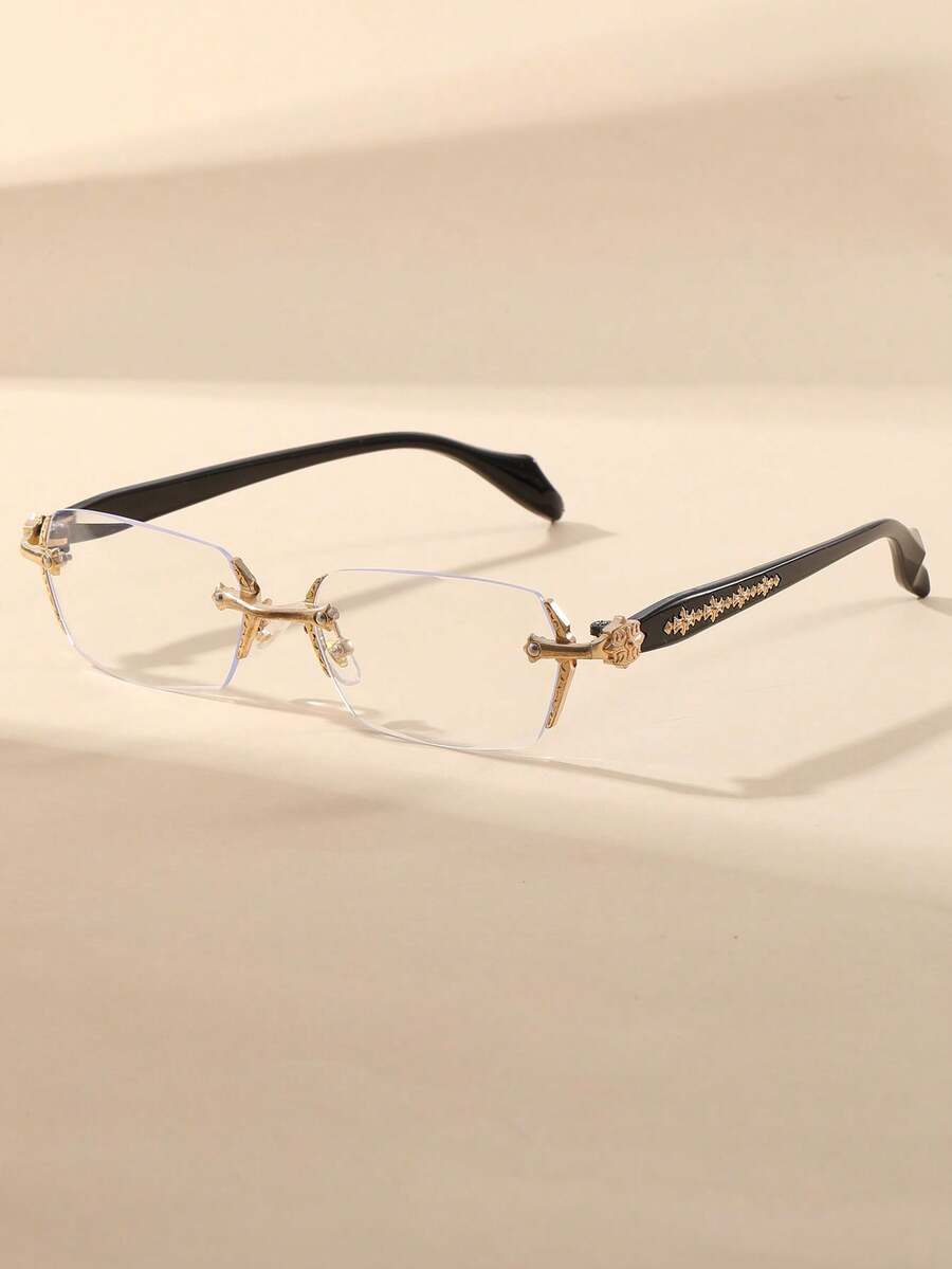 Women's European And American New Arrival High-End Metallic Transparent Glasses, Suitable For Daily Life, Outfits, And Social Gatherings - Multicolor - View 1