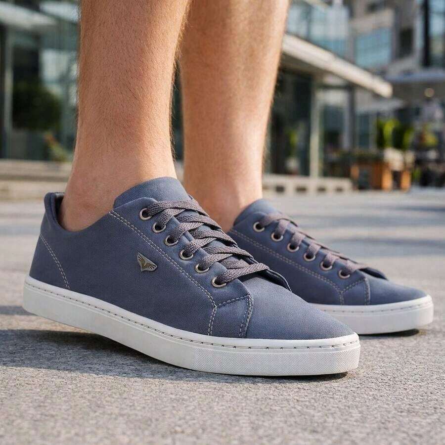 Modern Men's Tennis Shoes, Comfortable Fabric, Stylish, Soft, Elegant - 灰色 - 查看 1