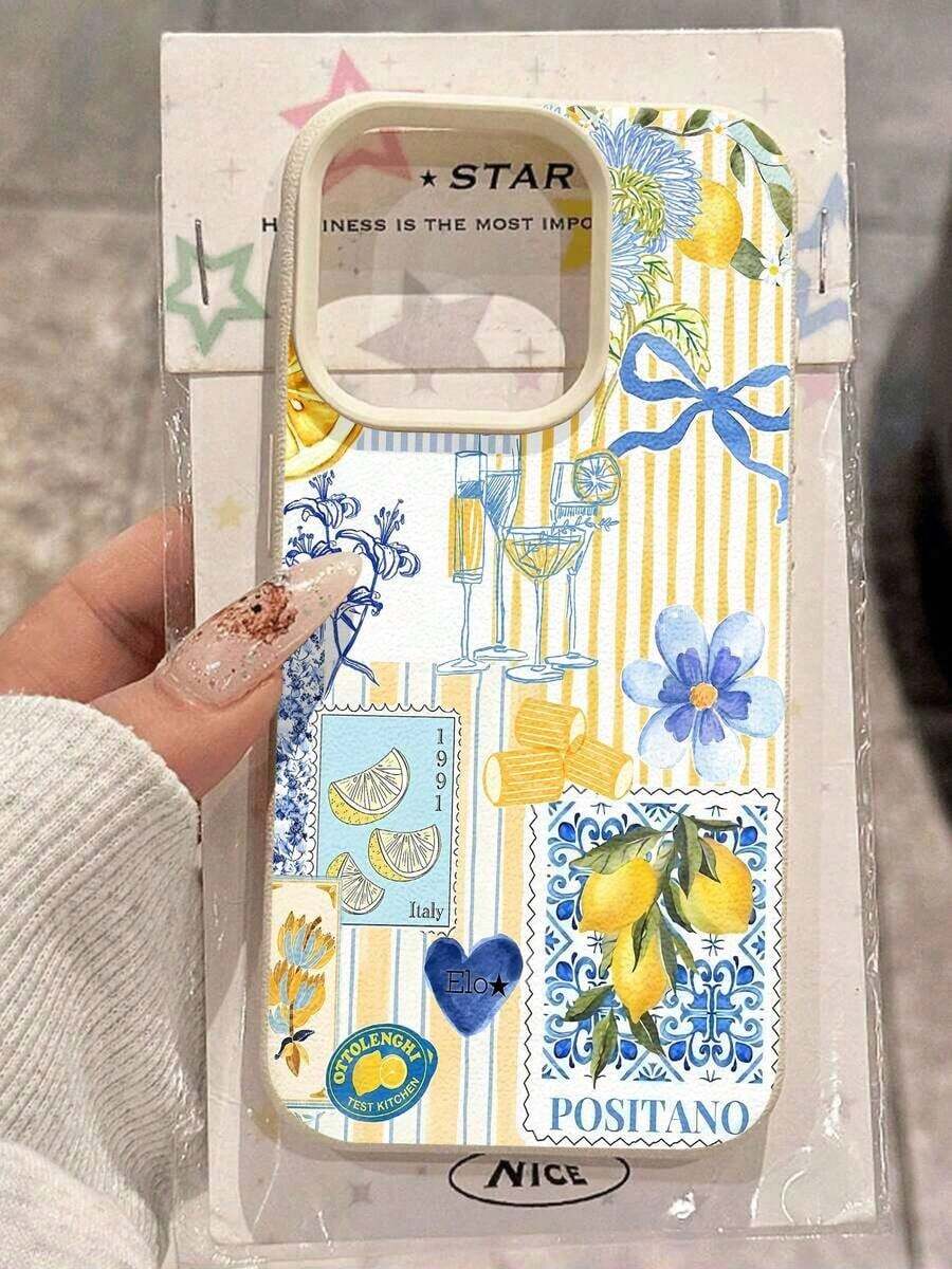 1-Lemons Floral Glasses Pasta Italy Blue Yellow Beautiful Design. This Stylish Phone Case Is Compatible With Phone17,16, 15, 14 Pro Max, 13, 12, 11, XR, And XS Plus Models. Made Of TPU Silicone, It Offers Shock And Drop Protection And A Superior Feel. It'S An Ideal Gift For Family, Friends, And Loved Ones, And A Perfect Choice,Fundas,Funda,Phone Case Phone 17,Phone 17 Pro Case,Case Phone 17 Pro,Fundas Para Phone,Funda De Phone,Quick Ship Items,Phone Case,Phone Case,Phone Cases,Phone 15 Case,Valentine'S Day,New Years,Valentines,White Phone Case,Gift,Stay On  With A Variety Of Styles To Make Your Phone The Center Of Attention - style1 - 查看 1