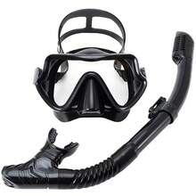 1 Set Panoramic Wide-Angle Adjustable Dry Snorkel Mask, Tempered Glass Anti-Leak Adult Snorkeling Diving Swimming Training Equipment, Professional Snorkel Set - Multicolor - View 3