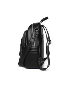 LANYIBAIGE Women's Large Capacity Simple Fashion Backpack 2026 New Style Commuter Versatile Student Bookbag Dual Use PU Material Waterproof - Black - View 5