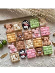 10pcs/Set Handmade Resin Animal Cookie Fridge Magnets, Including Penguin, Cat, Bear, Rabbit, Dog, Cookie And Other Random Designs, Suitable For Phone Cases, Hair Clips, Jewelry Accessories, Whiteboards, Dishwashers, Refrigerators, Kitchen Decor, Graduation, Back To School, Birthday, Thanksgiving, Christmas And Other Holiday Gifts And Home Decor - one-size - View 2