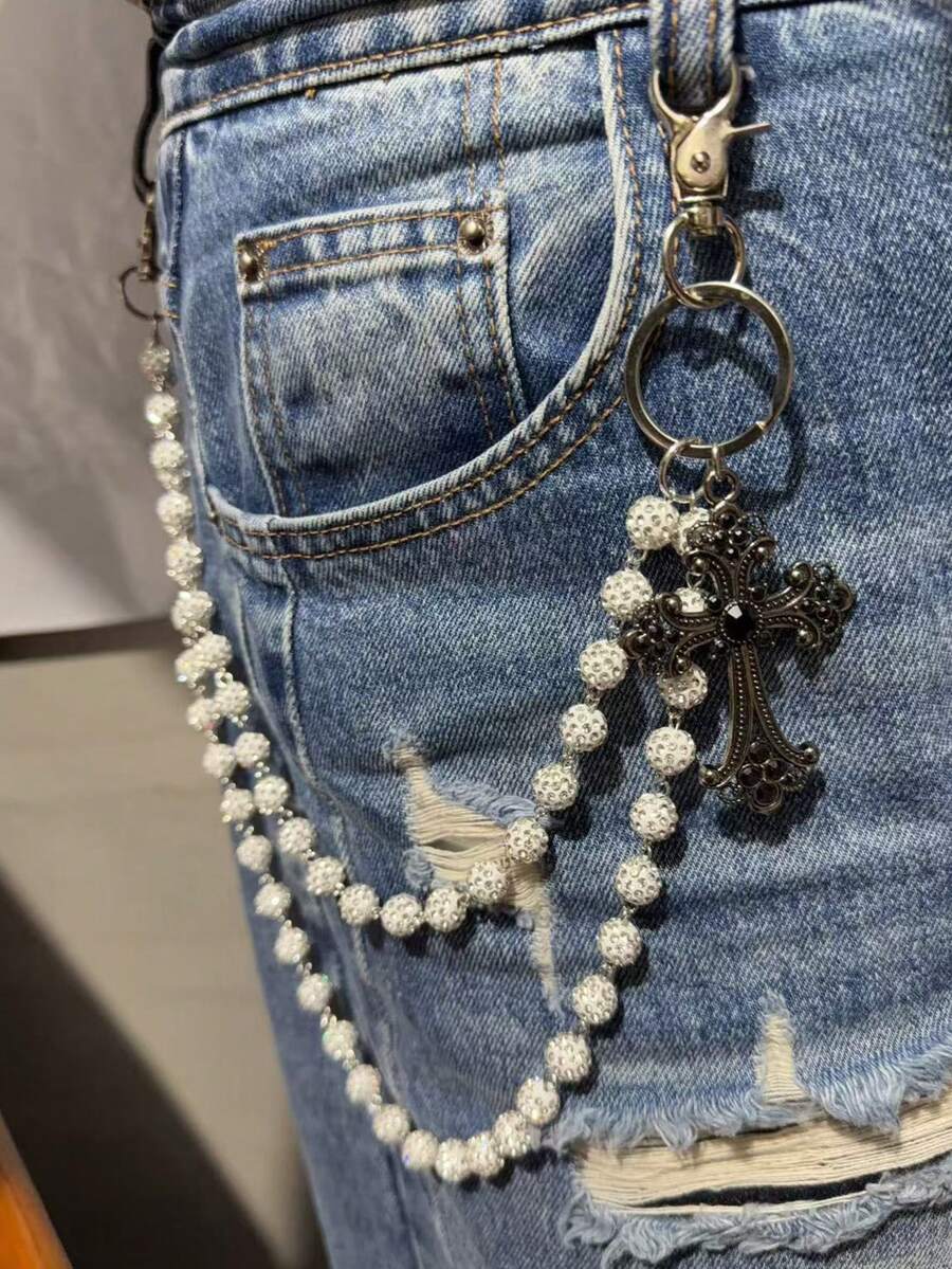 Dây đeo chéo quần, Dây đeo eo đính đá với mặt dây chuyền móc càng cua, Dây đeo ví, Dây đeo cổ điển, Dây đeo hai lớp, Phong cách Hip-Hop Punk, Dây đeo quần jeans, Dây đeo túi, Móc khóa nữ, Nhiều chi tiết - Nhiều màu - Xem 1